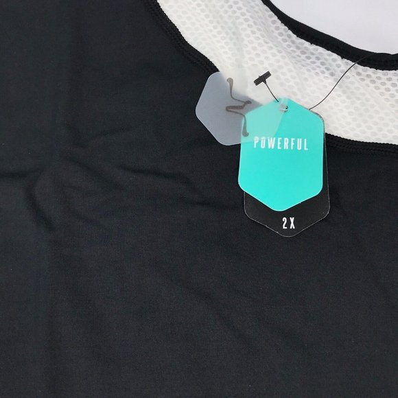 Womens Cropped Tank 2X Lularoe Workout Top Black White Mesh Fitness Exercise - Picture 2 of 9